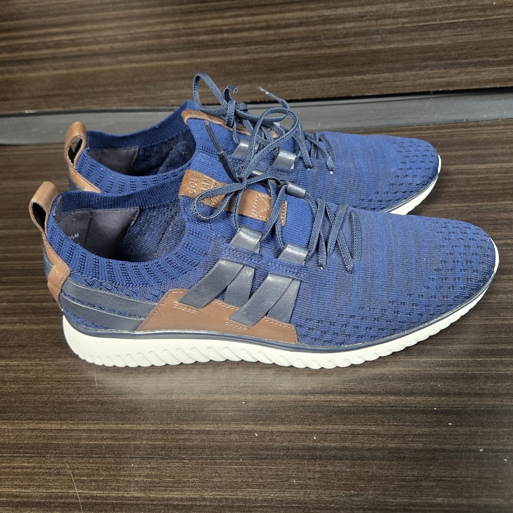 Cole Haan's Men's Blue Grandmotion Stitchlite Woven Sneakers Size 9.5
